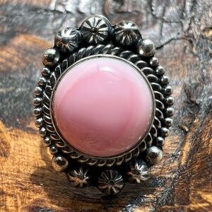 Pink Conch Ring Size 8.25 Sterling Silver Southwestern | Boho